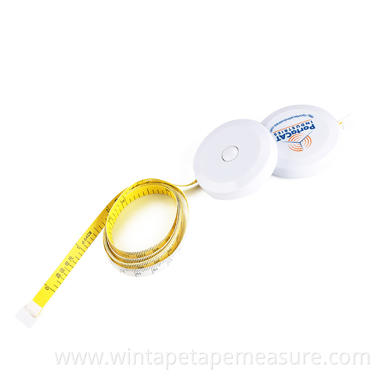 Promotional round plastic fiberglass fabric metric 5cm 1.5 meter diameter measuring tape